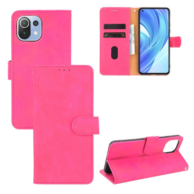 Solid Color Skin Feel Magnetic Buckle Horizontal Flip Calf Texture PU Leather Case with Holder & ...