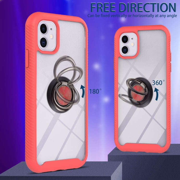 Starry Sky Solid Color Series Shockproof PC + TPU Protective Case with Ring Holder & Magnetic Fun...