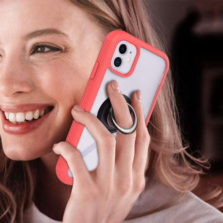 Starry Sky Solid Color Series Shockproof PC + TPU Protective Case with Ring Holder & Magnetic Fun...