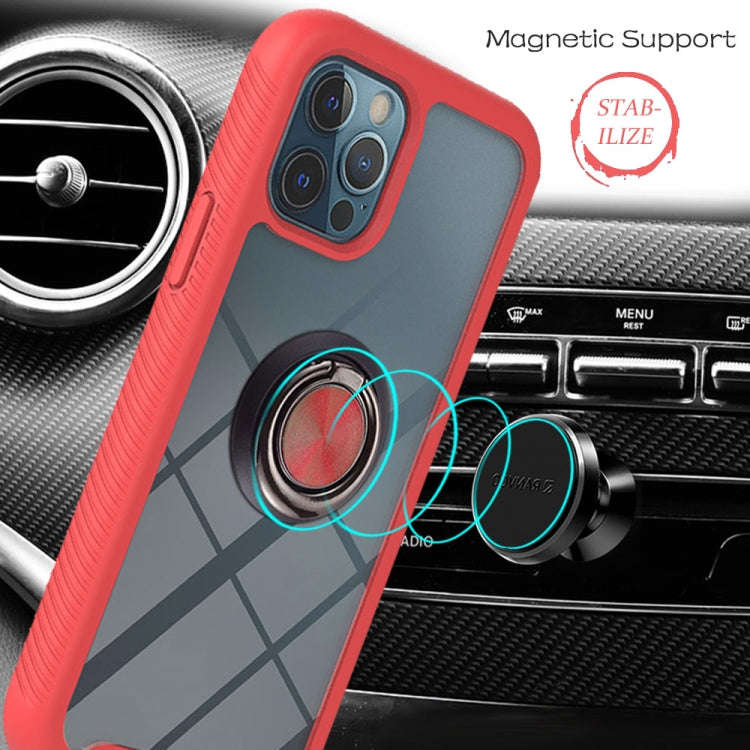 Starry Sky Solid Color Series Shockproof PC + TPU Protective Case with Ring Holder & Magnetic Fun...