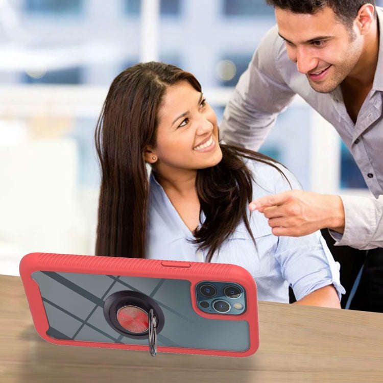 Starry Sky Solid Color Series Shockproof PC + TPU Protective Case with Ring Holder & Magnetic Fun...