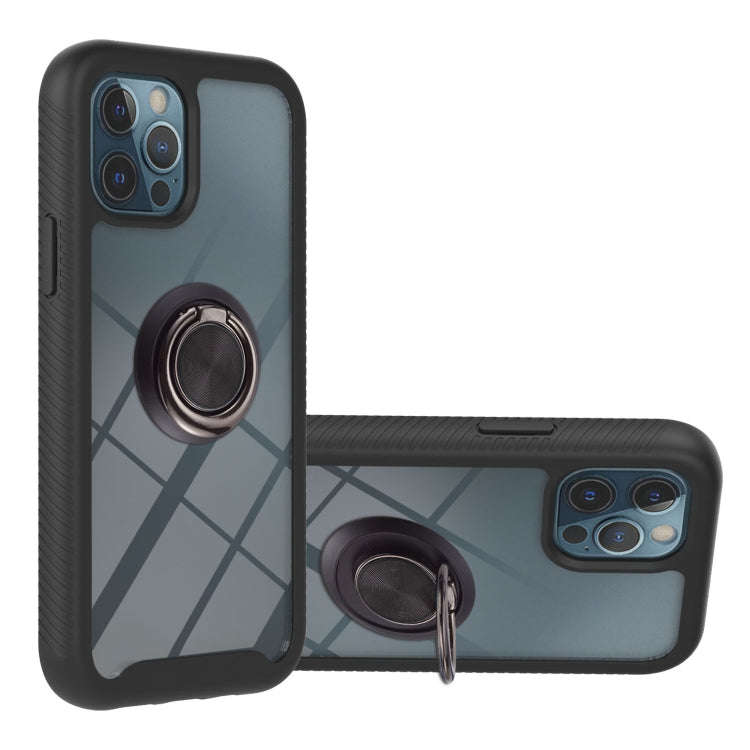 Starry Sky Solid Color Series Shockproof PC + TPU Protective Case with Ring Holder & Magnetic Fun...