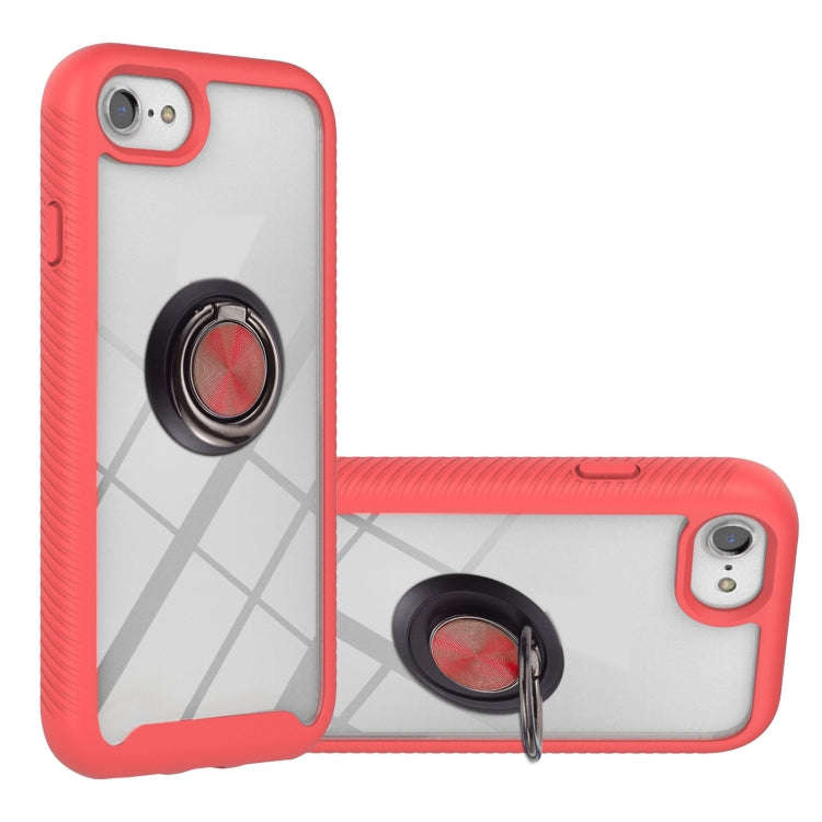 Starry Sky Solid Color Series Shockproof PC + TPU Protective Case with Ring Holder & Magnetic Fun...