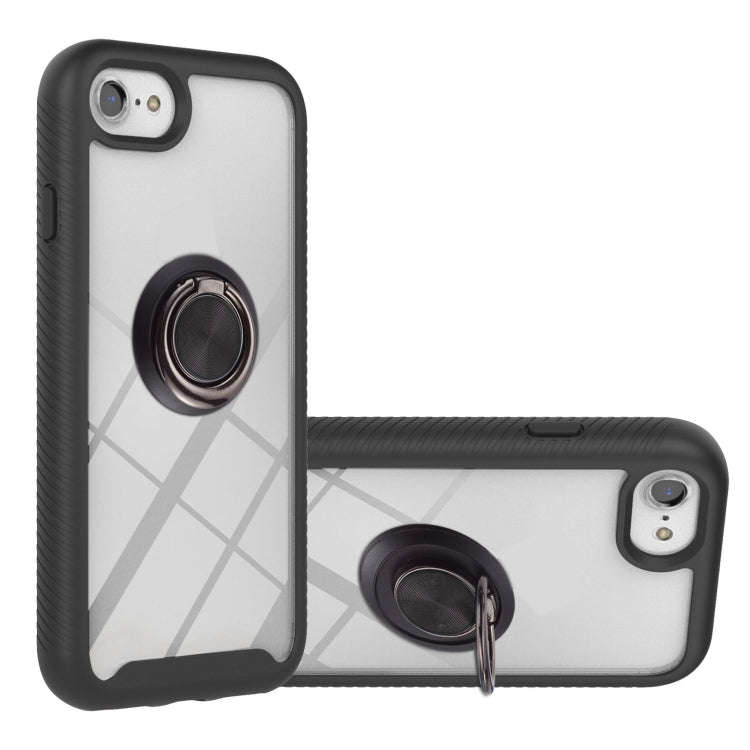 Starry Sky Solid Color Series Shockproof PC + TPU Protective Case with Ring Holder & Magnetic Fun...