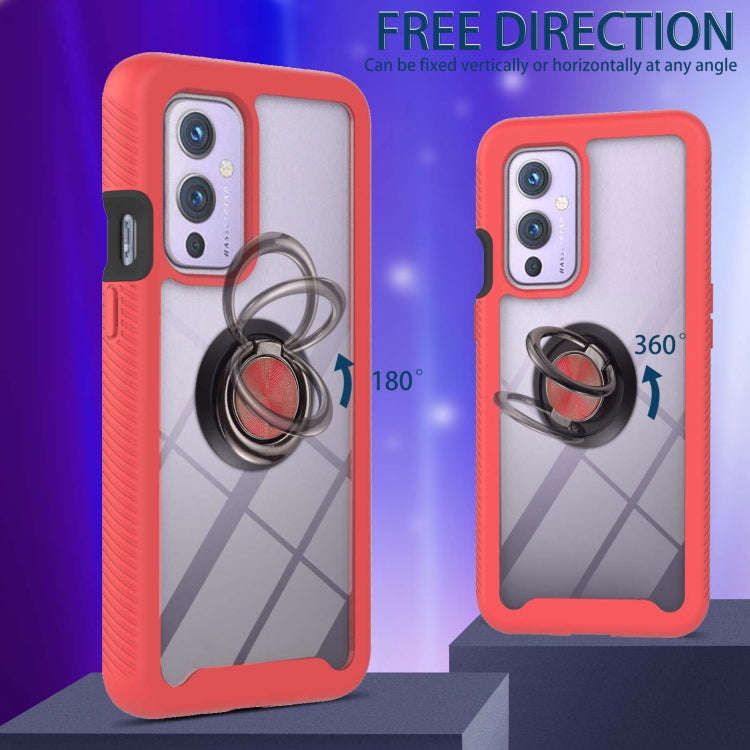 Starry Sky Solid Color Series Shockproof PC + TPU Protective Case with Ring Holder & Magnetic Fun...