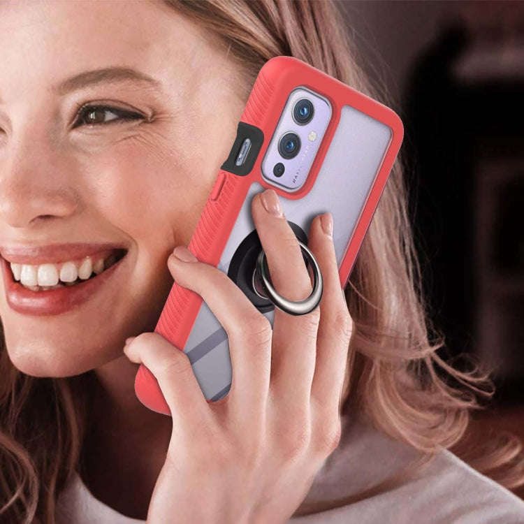 Starry Sky Solid Color Series Shockproof PC + TPU Protective Case with Ring Holder & Magnetic Fun...