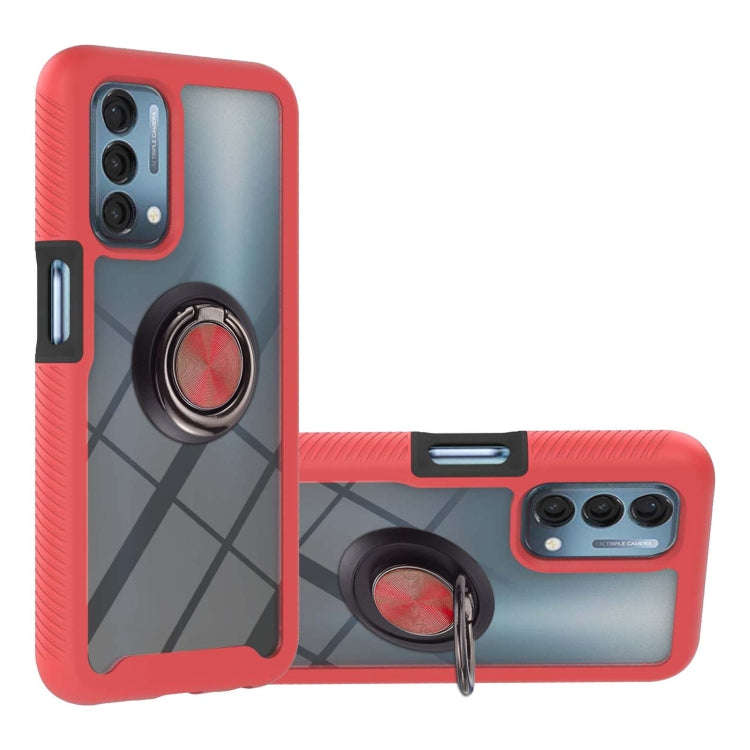 Starry Sky Solid Color Series Shockproof PC + TPU Protective Case with Ring Holder & Magnetic Fun...