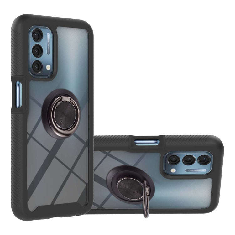 Starry Sky Solid Color Series Shockproof PC + TPU Protective Case with Ring Holder & Magnetic Fun...