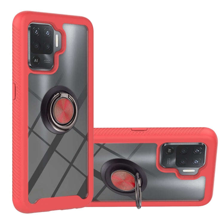Starry Sky Solid Color Series Shockproof PC + TPU Protective Case with Ring Holder & Magnetic Fun...