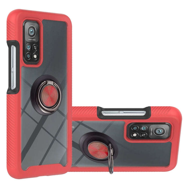 Starry Sky Solid Color Series Shockproof PC + TPU Protective Case with Ring Holder & Magnetic Fun...