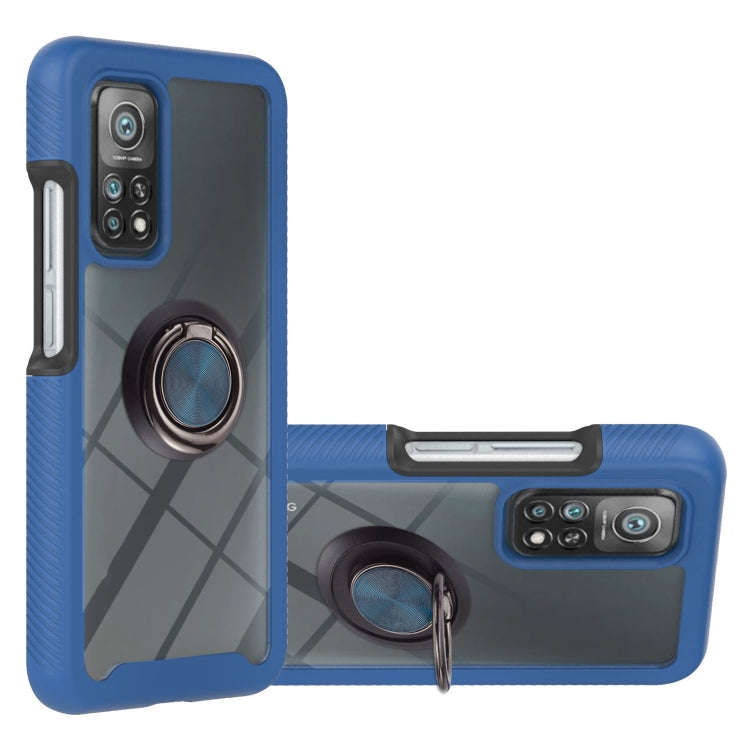 Starry Sky Solid Color Series Shockproof PC + TPU Protective Case with Ring Holder & Magnetic Fun...