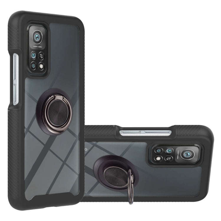 Starry Sky Solid Color Series Shockproof PC + TPU Protective Case with Ring Holder & Magnetic Fun...