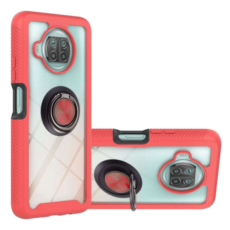 Starry Sky Solid Color Series Shockproof PC + TPU Protective Case with Ring Holder & Magnetic Fun...