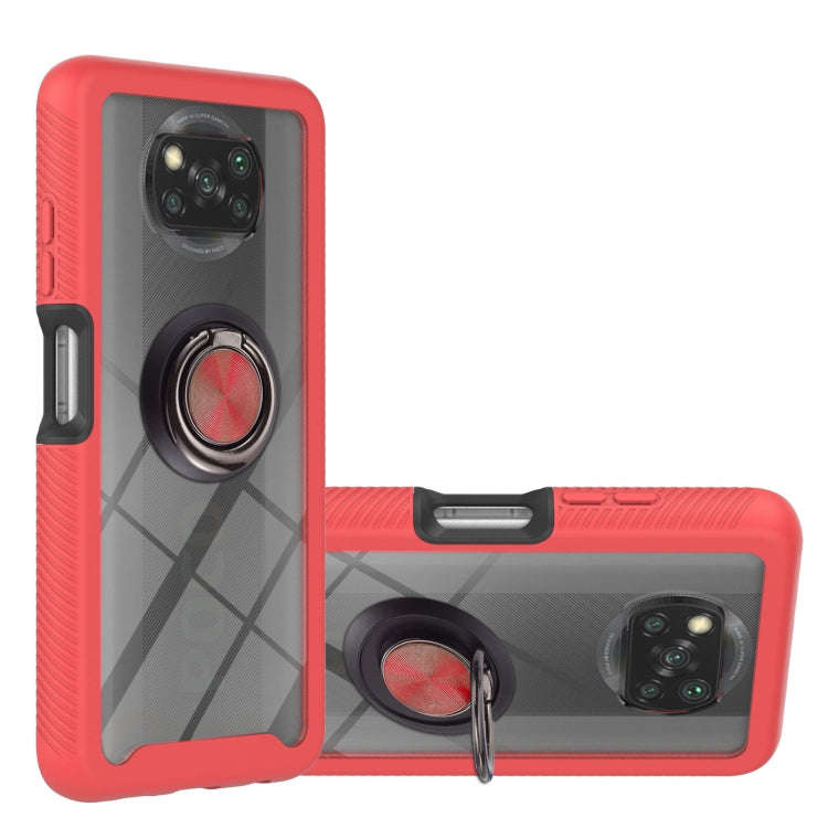 Starry Sky Solid Color Series Shockproof PC + TPU Protective Case with Ring Holder & Magnetic Fun...