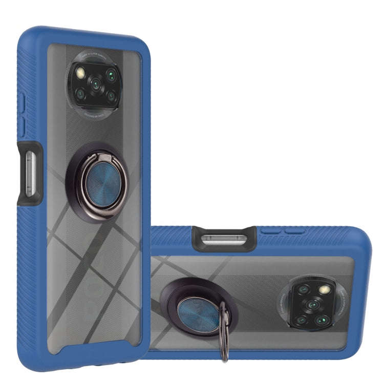 Starry Sky Solid Color Series Shockproof PC + TPU Protective Case with Ring Holder & Magnetic Fun...
