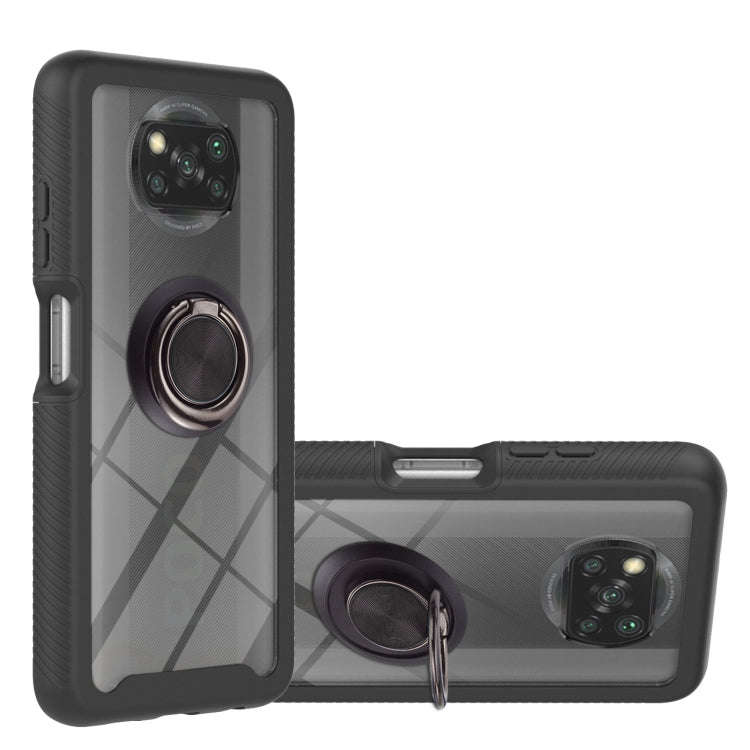 Starry Sky Solid Color Series Shockproof PC + TPU Protective Case with Ring Holder & Magnetic Fun...