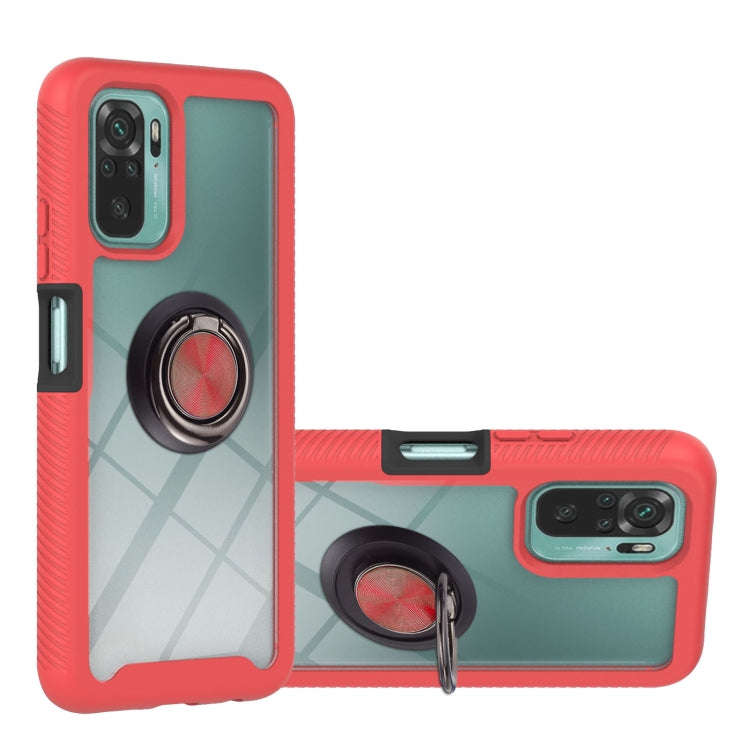 Starry Sky Solid Color Series Shockproof PC + TPU Protective Case with Ring Holder & Magnetic Fun...