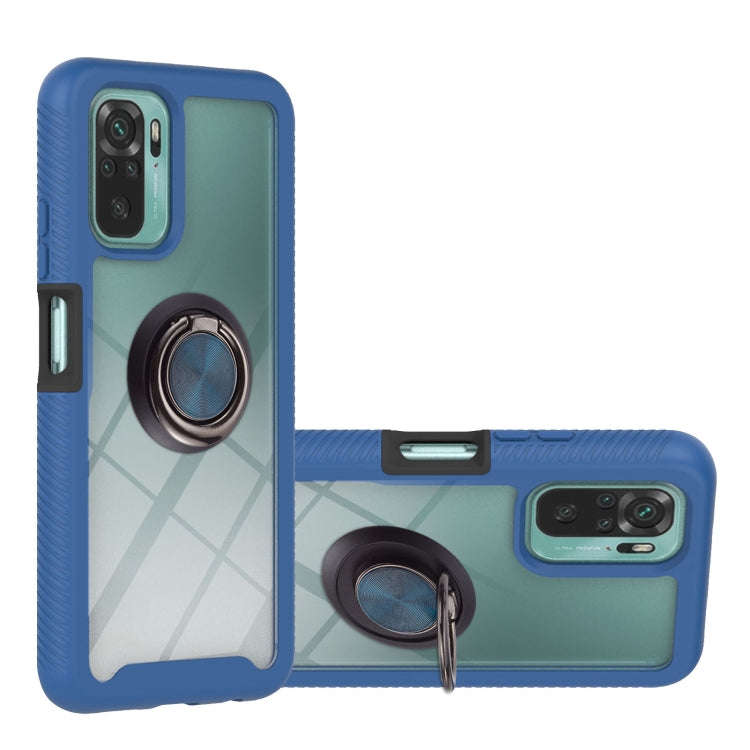 Starry Sky Solid Color Series Shockproof PC + TPU Protective Case with Ring Holder & Magnetic Fun...