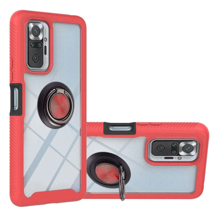 Starry Sky Solid Color Series Shockproof PC + TPU Protective Case with Ring Holder & Magnetic Fun...