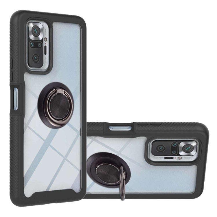 Starry Sky Solid Color Series Shockproof PC + TPU Protective Case with Ring Holder & Magnetic Fun...