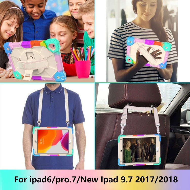 Contrast Color Robot Shockproof Silicon + PC Protective Case with Holder & Shoulder Strap, For iP...