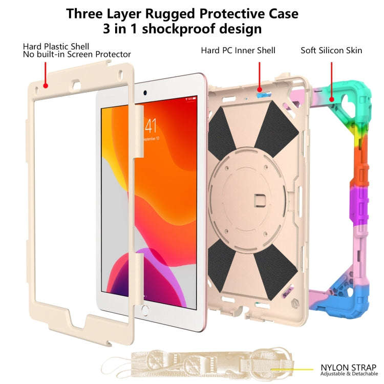 Contrast Color Robot Shockproof Silicon + PC Protective Case with Holder & Shoulder Strap, For iP...