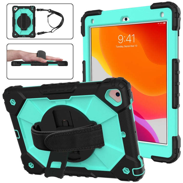 Contrast Color Robot Shockproof Silicon + PC Protective Case with Holder & Shoulder Strap, For iP...
