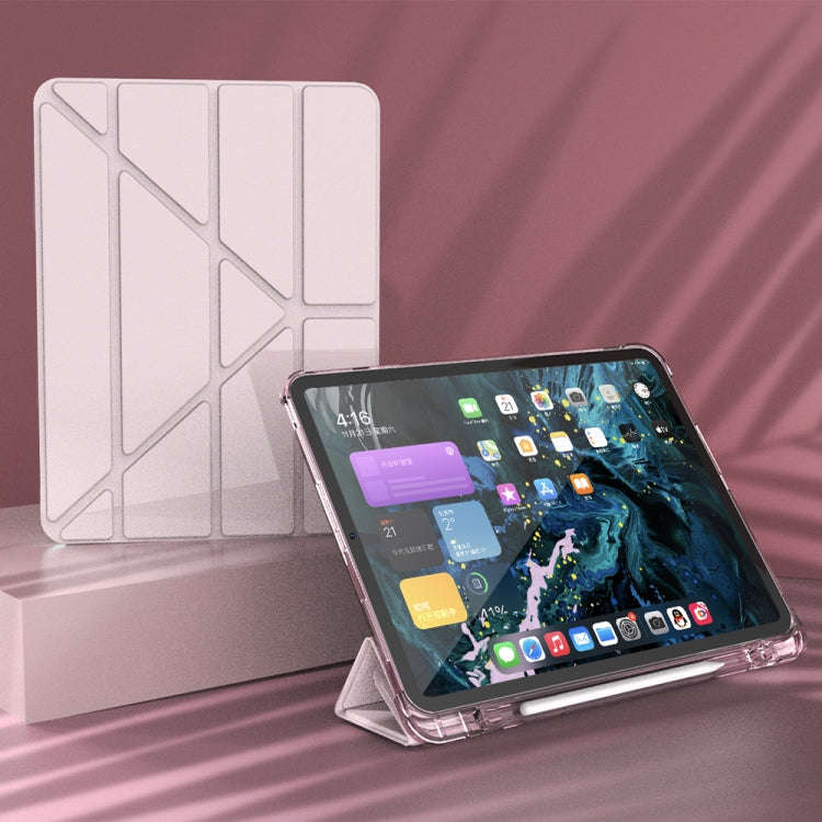 Multi-folding Horizontal Flip PU Leather + TPU Aitbag Shockproof Half Paste Case with Holder & Pe...