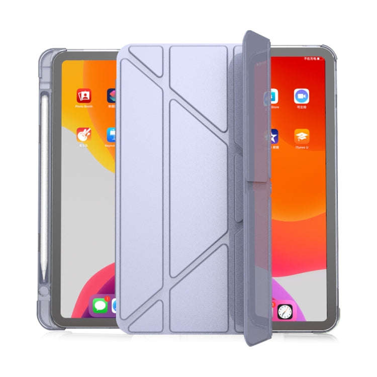 Multi-folding Horizontal Flip PU Leather + TPU Aitbag Shockproof Half Paste Case with Holder & Pe...