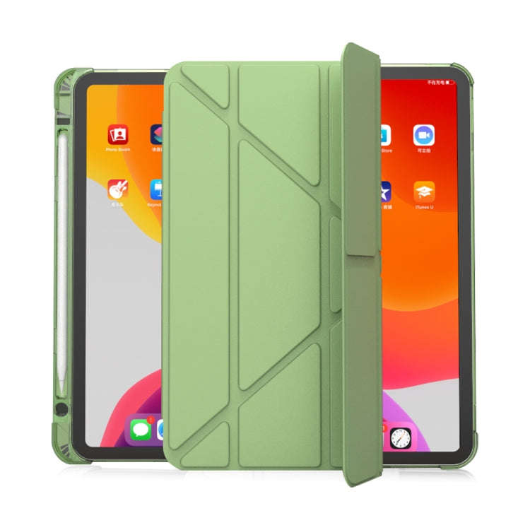 Multi-folding Horizontal Flip PU Leather + TPU Aitbag Shockproof Half Paste Case with Holder & Pe...