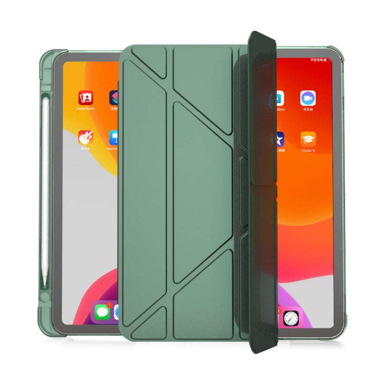 Multi-folding Horizontal Flip PU Leather + TPU Aitbag Shockproof Half Paste Case with Holder & Pe...