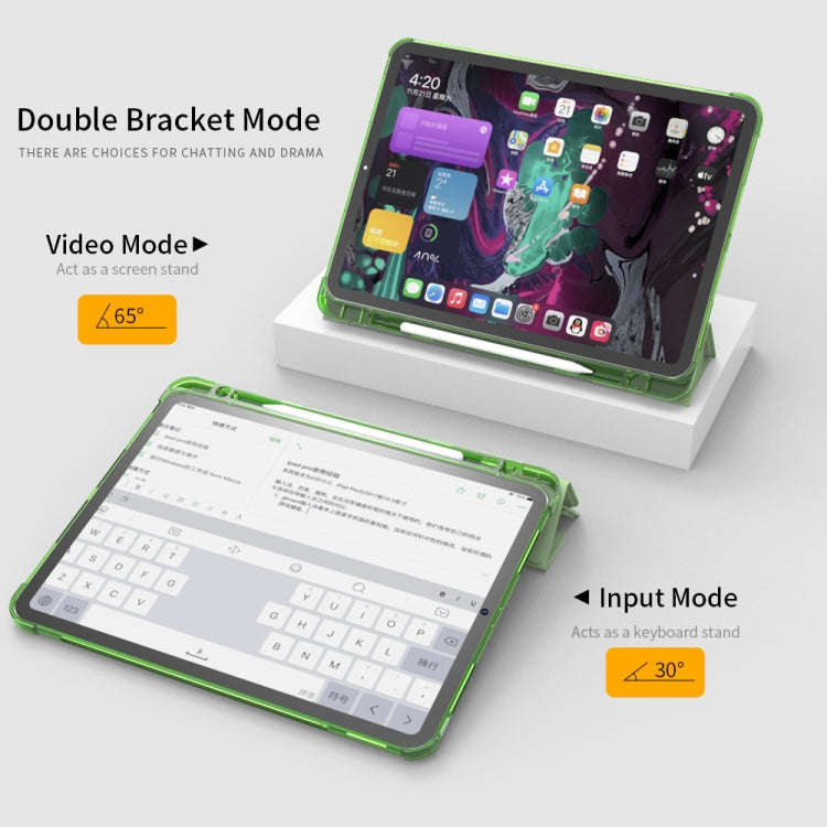 Multi-folding Horizontal Flip PU Leather + TPU Aitbag Shockproof Half Paste Case with Holder & Pe...