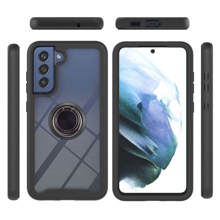 Starry Sky Solid Color Series Shockproof PC + TPU Protective Case with Ring Holder & Magnetic Fun...