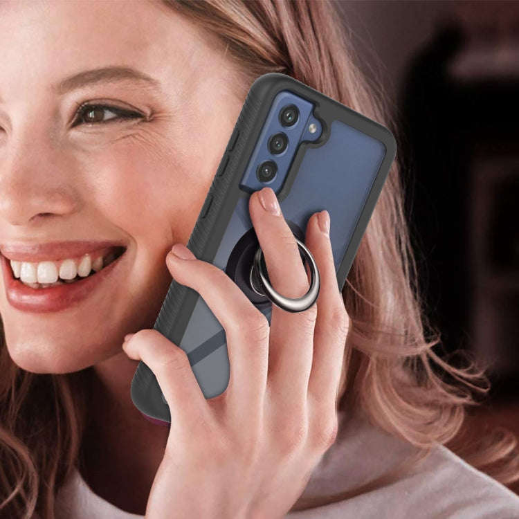 Starry Sky Solid Color Series Shockproof PC + TPU Protective Case with Ring Holder & Magnetic Fun...
