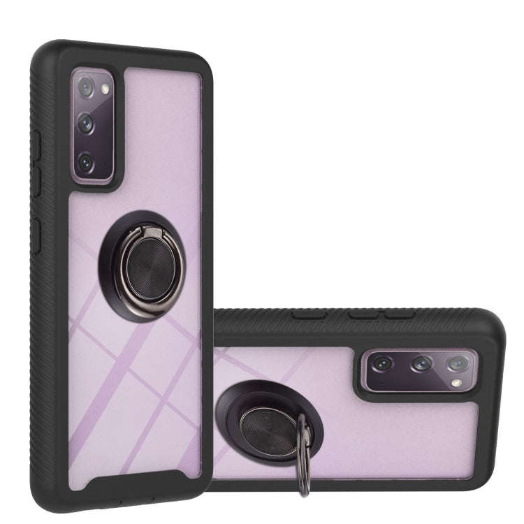 Starry Sky Solid Color Series Shockproof PC + TPU Protective Case with Ring Holder & Magnetic Fun...