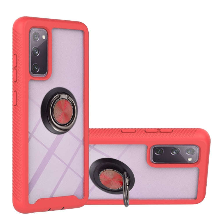 Starry Sky Solid Color Series Shockproof PC + TPU Protective Case with Ring Holder & Magnetic Fun...