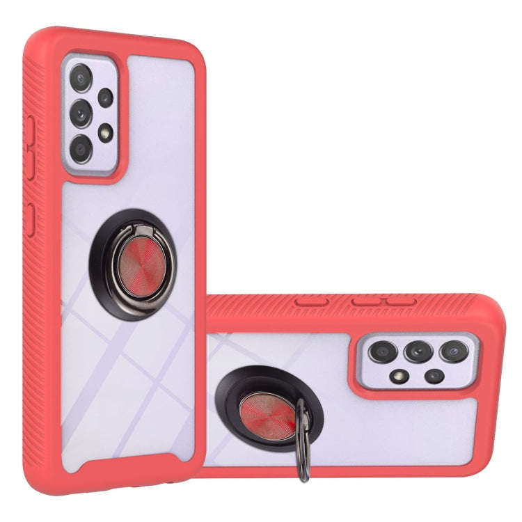 Starry Sky Solid Color Series Shockproof PC + TPU Protective Case with Ring Holder & Magnetic Fun...