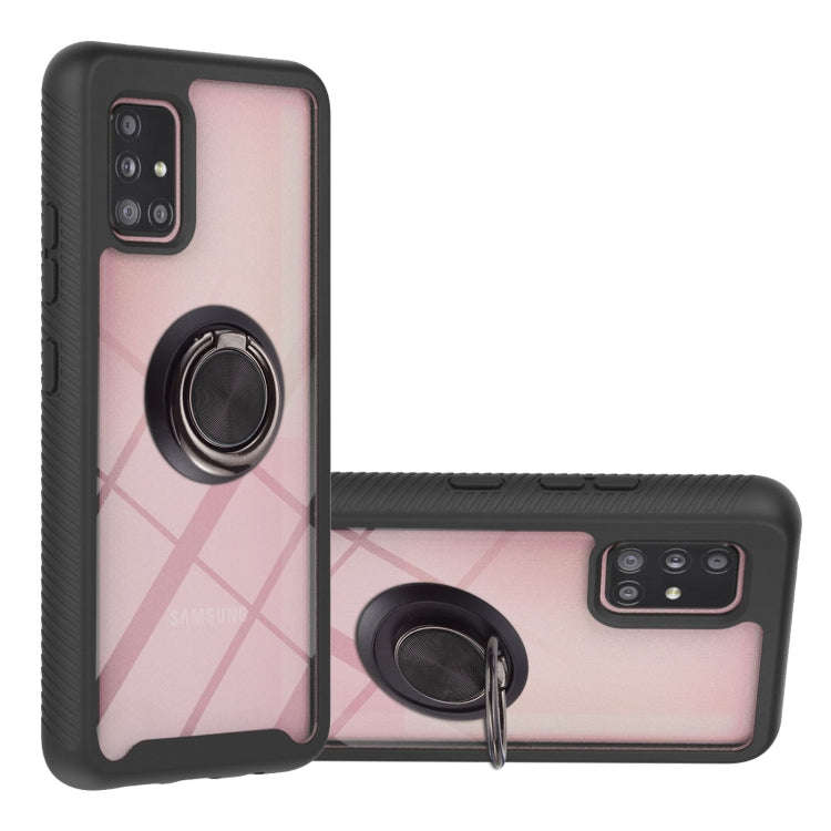Starry Sky Solid Color Series Shockproof PC + TPU Protective Case with Ring Holder & Magnetic Fun...