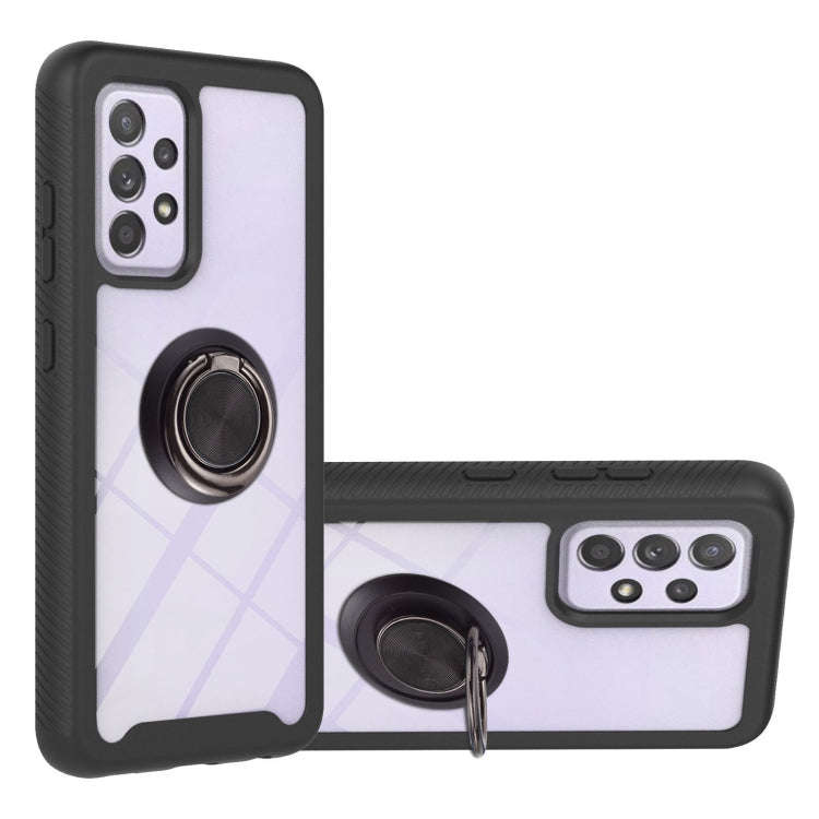 Starry Sky Solid Color Series Shockproof PC + TPU Protective Case with Ring Holder & Magnetic Fun...