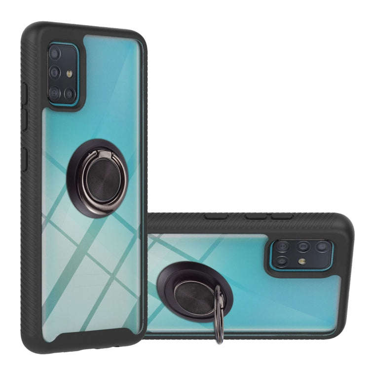 Starry Sky Solid Color Series Shockproof PC + TPU Protective Case with Ring Holder & Magnetic Fun...