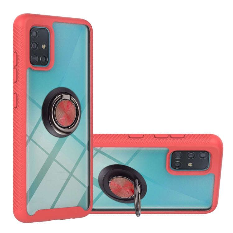 Starry Sky Solid Color Series Shockproof PC + TPU Protective Case with Ring Holder & Magnetic Fun...