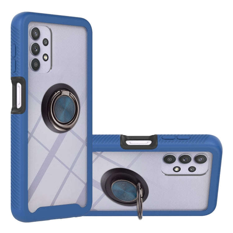 Starry Sky Solid Color Series Shockproof PC + TPU Protective Case with Ring Holder & Magnetic Fun...