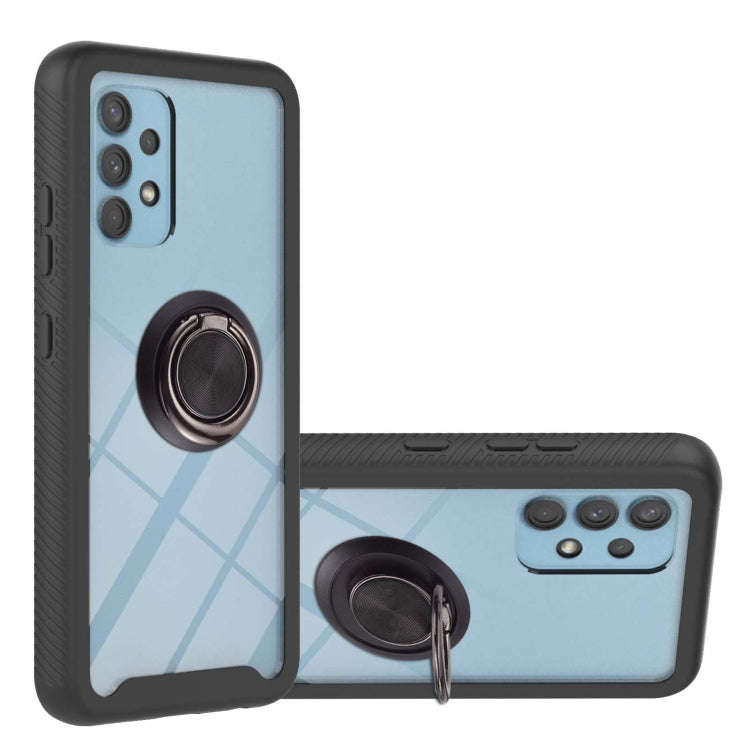 Starry Sky Solid Color Series Shockproof PC + TPU Protective Case with Ring Holder & Magnetic Fun...