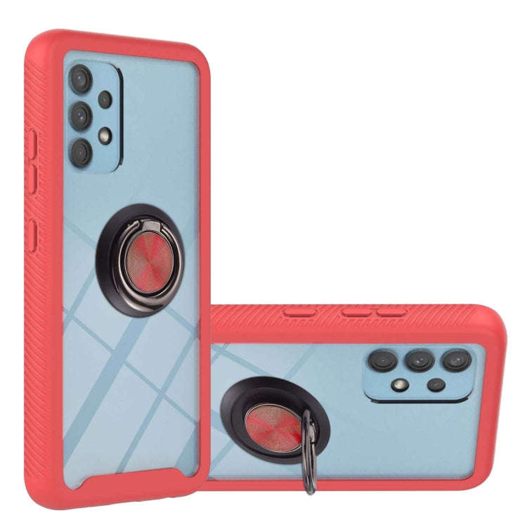 Starry Sky Solid Color Series Shockproof PC + TPU Protective Case with Ring Holder & Magnetic Fun...
