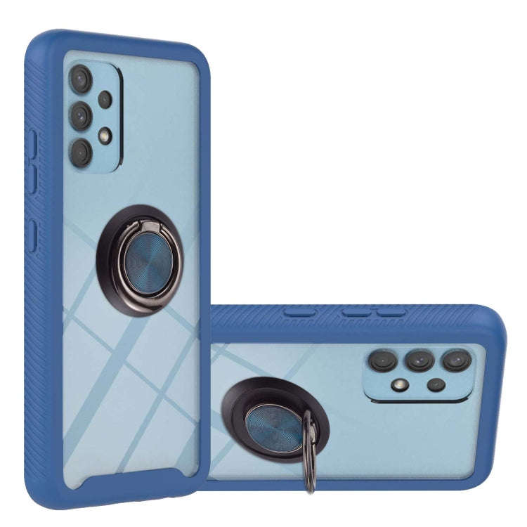 Starry Sky Solid Color Series Shockproof PC + TPU Protective Case with Ring Holder & Magnetic Fun...