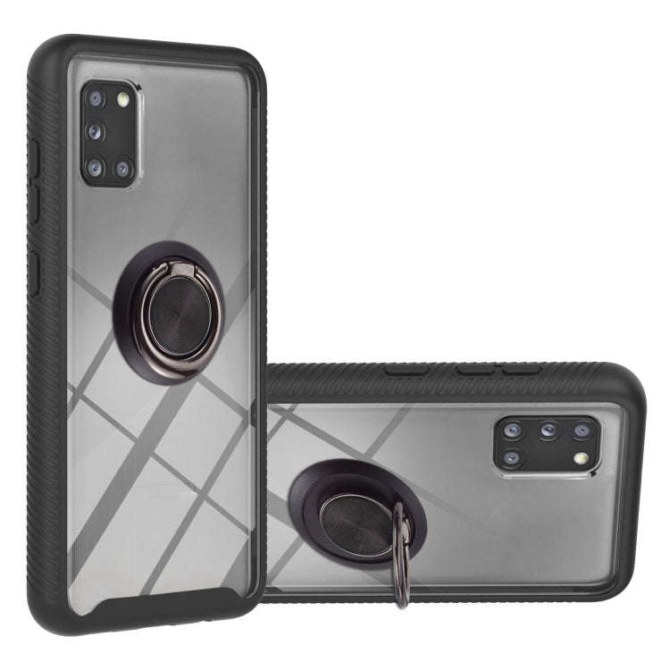 Starry Sky Solid Color Series Shockproof PC + TPU Protective Case with Ring Holder & Magnetic Fun...
