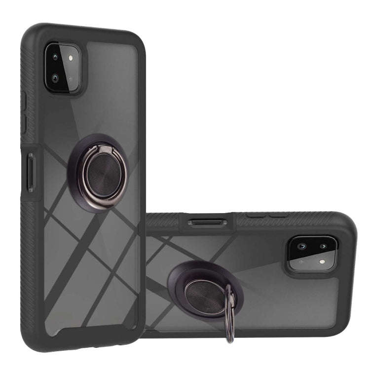 Starry Sky Solid Color Series Shockproof PC + TPU Protective Case with Ring Holder & Magnetic Fun...