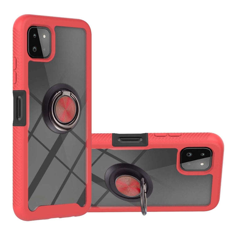 Starry Sky Solid Color Series Shockproof PC + TPU Protective Case with Ring Holder & Magnetic Fun...