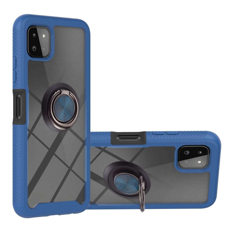 Starry Sky Solid Color Series Shockproof PC + TPU Protective Case with Ring Holder & Magnetic Fun...