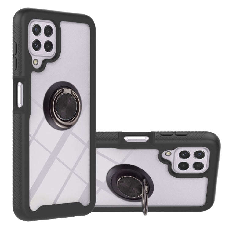 Starry Sky Solid Color Series Shockproof PC + TPU Protective Case with Ring Holder & Magnetic Fun...